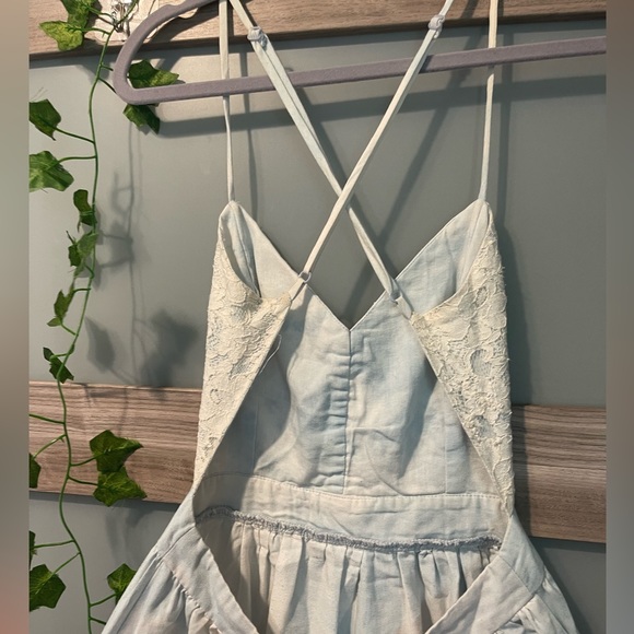 Backless Foreign Exchange Blue Cloud Strappy Summer Dress - Picture 2 of 3